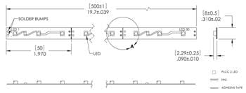 Mechanical Drawing - Optek / TT Electronics LED Module Strips