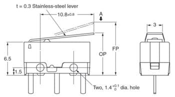 Omron Electronics D2FS Ultra Subminiature Basic Switch