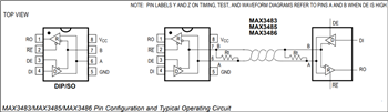 Application Circuit Diagram - Analog Devices / Maxim Integrated MAX348x & MAX349x RS-485/RS-422 Transceivers