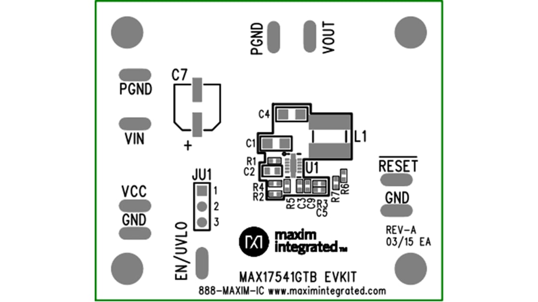 Mechanical Drawing - Analog Devices / Maxim Integrated MAX17541GTxEVKIT Evaluation Kits