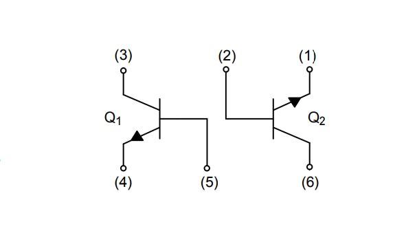 Schematic - onsemi NST650 Dual-Matched PNP Transistors