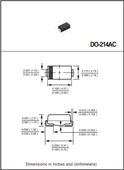 Mechanical Drawing - Rectron FMx Schottky Rectifiers
