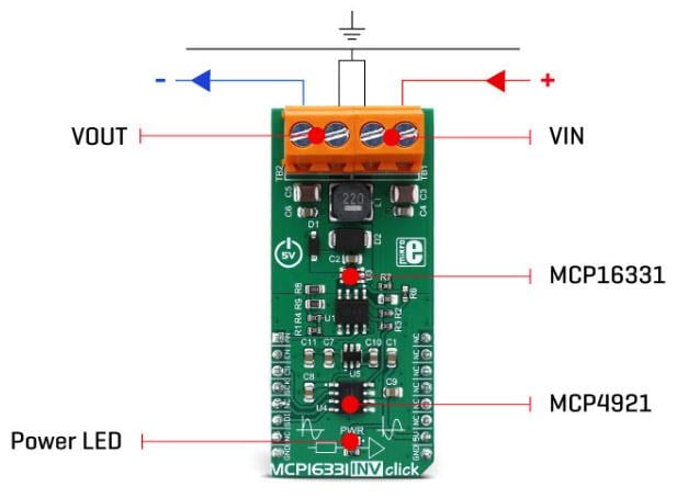 Block Diagram - Mikroe MIKROE-2917 MCP16331 INV Click