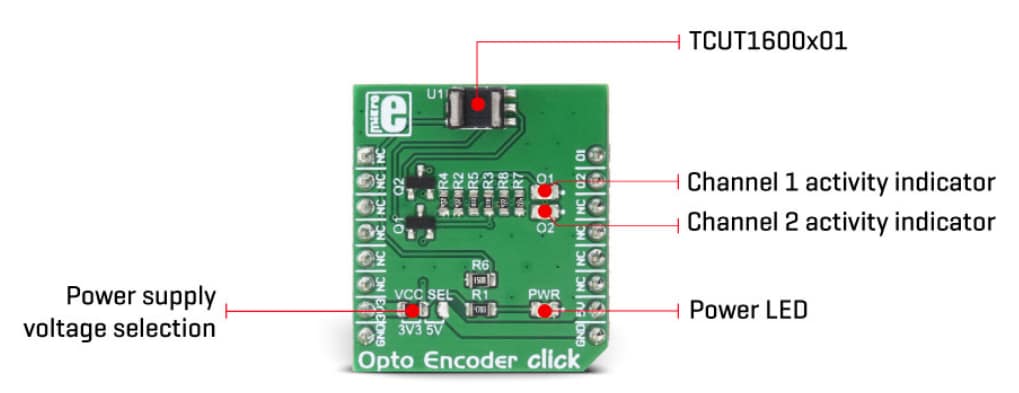 Block Diagram - Mikroe MIKROE-2549 Opto Encoder click