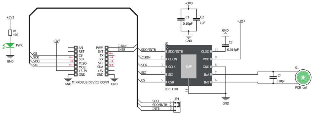 Schematic - Mikroe LDC1101 (MIKROE-3240) Click