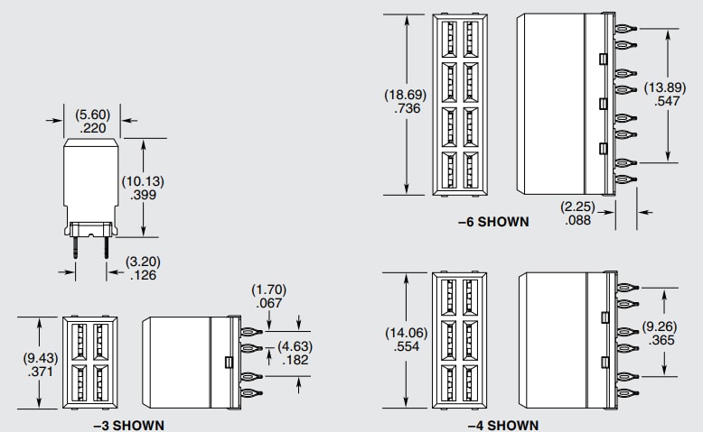 Mechanical Drawing - Samtec XCede® HD HPTS 3.20mm Power Modules