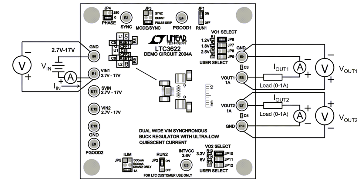 Application Circuit Diagram - Analog Devices Inc. LTC3622 Demo Board DC2004A