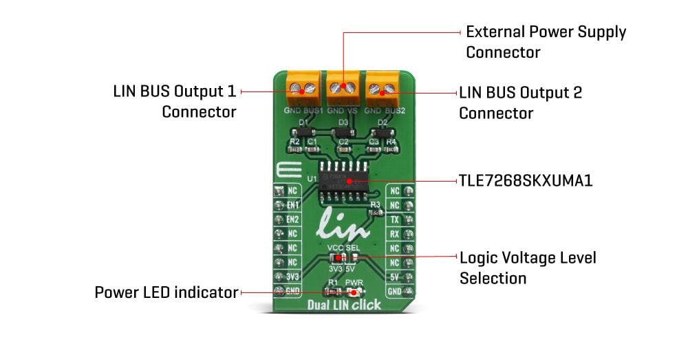 Block Diagram - Mikroe Dual LIN Click