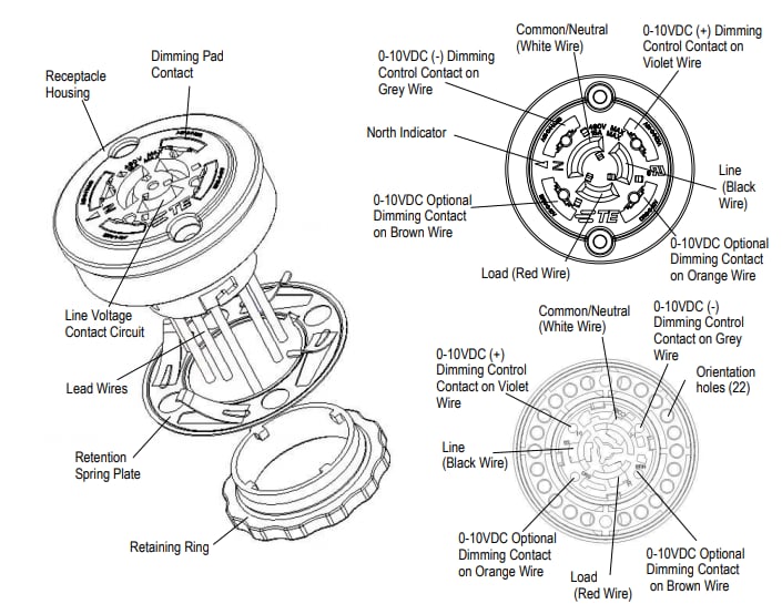 Mechanical Drawing - TE Connectivity Tool-less Receptacle Assembly & Gasket