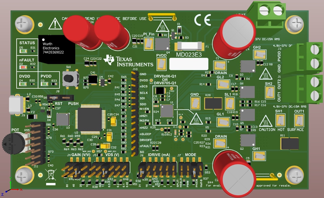 Mechanical Drawing - Texas Instruments DRV8705S-Q1EVM Gate Driver Evaluation Module