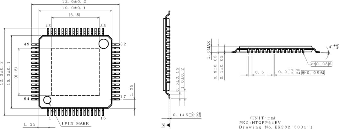 Mechanical Drawing - ROHM Semiconductor BD34301EKV MUS-IC™ Series 32-Bit Stereo Audio DAC