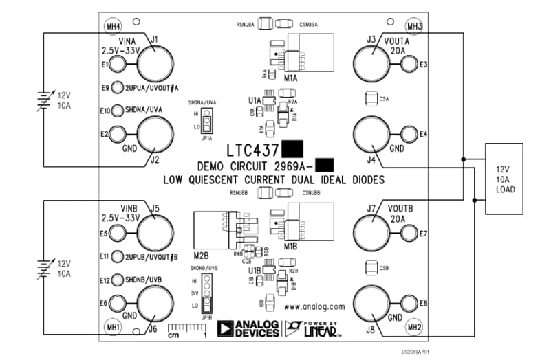 Application Circuit Diagram - Analog Devices Inc. LTC4372/LTC4373 Demo Boards DC2969A-A/B