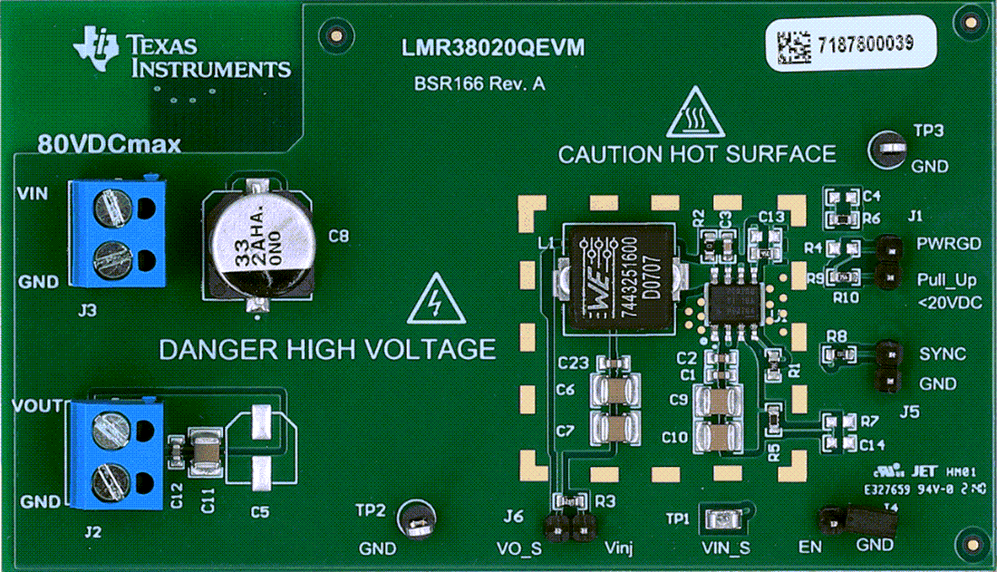 Mechanical Drawing - Texas Instruments LMR38020/LMR38020QEVM Evaluation Modules