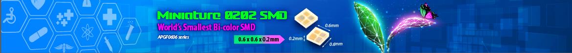 Kingbright APGF0606 Miniature 0202 Bi-Color SMD LEDs