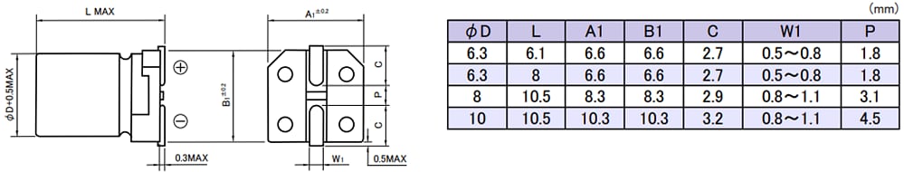 Rubycon PFV SMD Aluminum Electrolytic Capacitors