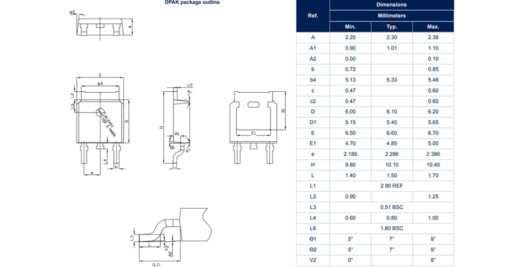 Mechanical Drawing - STMicroelectronics X040 Sensitive Gate SCRs & Z040 Triacs