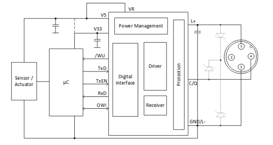 Application Circuit Diagram - Renesas Electronics RH4Z2501 Line Driver/Level Shifter IC