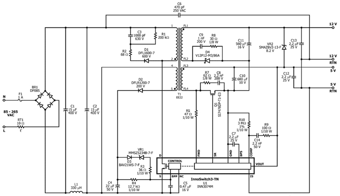 Schematic - Power Integrations RDK-710 Reference Design Kit