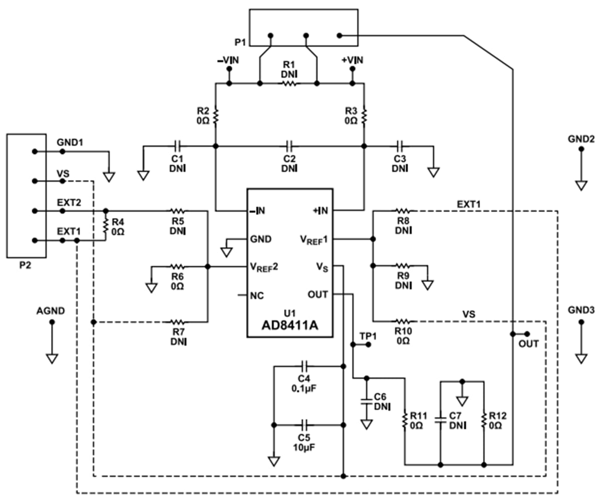 Schematic - Analog Devices Inc. AD8411ARx Evaluation Boards
