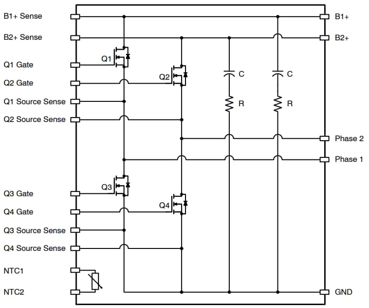 Block Diagram - onsemi NXV08H350XT1 MOSFET Module