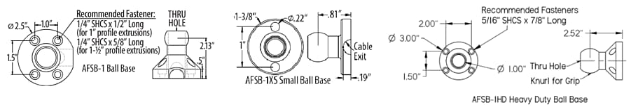 Mechanical Drawing - Swivellink AFSB-1 Ball Bases