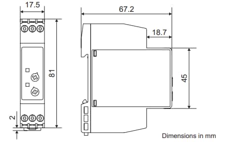 Mechanical Drawing - Teledyne Relays MFT02Ax Multi-Function Timers