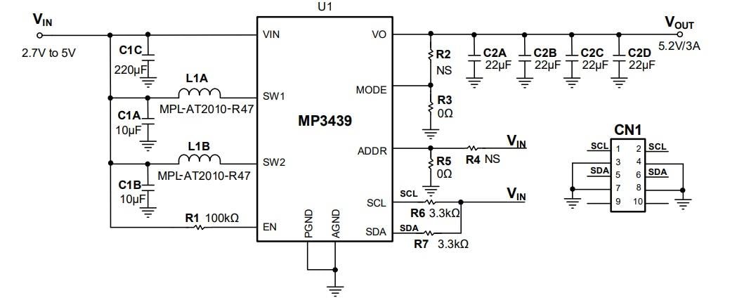 Schematic - Monolithic Power Systems (MPS) EVL3439-C-00A Evaluation Board