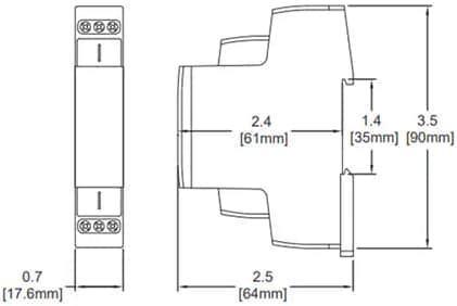 Mechanical Drawing - ATC Diversified Electronics DTF Asymmetric Flasher Relay/Repeat Cycle Timer