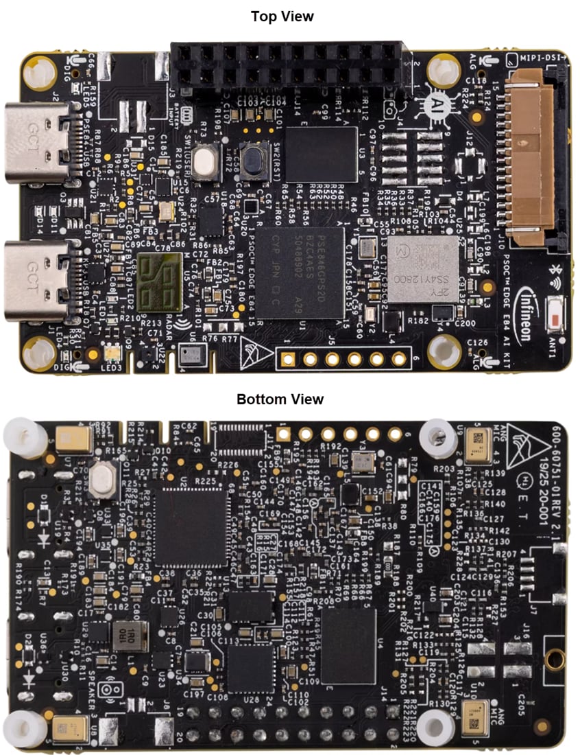 Mechanical Drawing - Infineon Technologies KITPSE84AITOBO1 PSOC™ Edge E84 AI Evaluation Kit