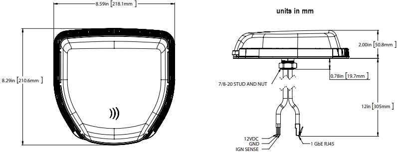 Mechanical Drawing - Airgain AC-Fleet™ 5G Vehicle Gateways