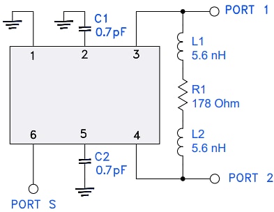 Schematic - Mini-Circuits TCP TopHat® Power Splitter/Combiner