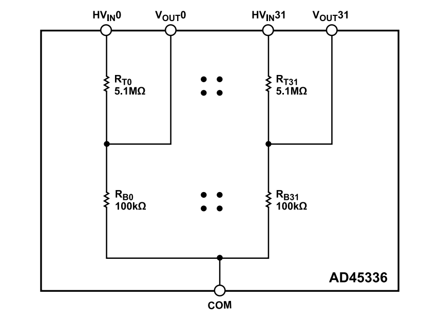 Block Diagram - Analog Devices Inc. AD45336 Matched Precision Resistor Dividers