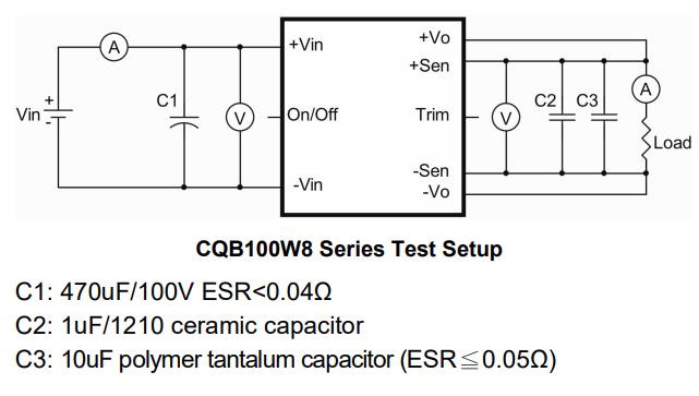 Application Circuit Diagram - Cincon CQB100W8 100W 8:1 Input Isolated DC-DC Converters