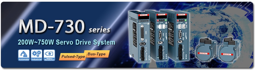 Infographic - MEAN WELL MD-730 200W to 750W Servo Drive Systems