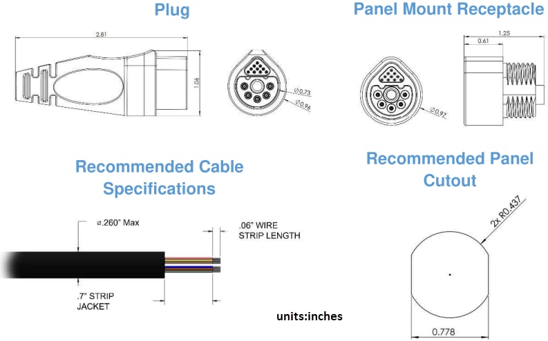 Mechanical Drawing - Amphenol Onanon MagConnect® HV Connectors